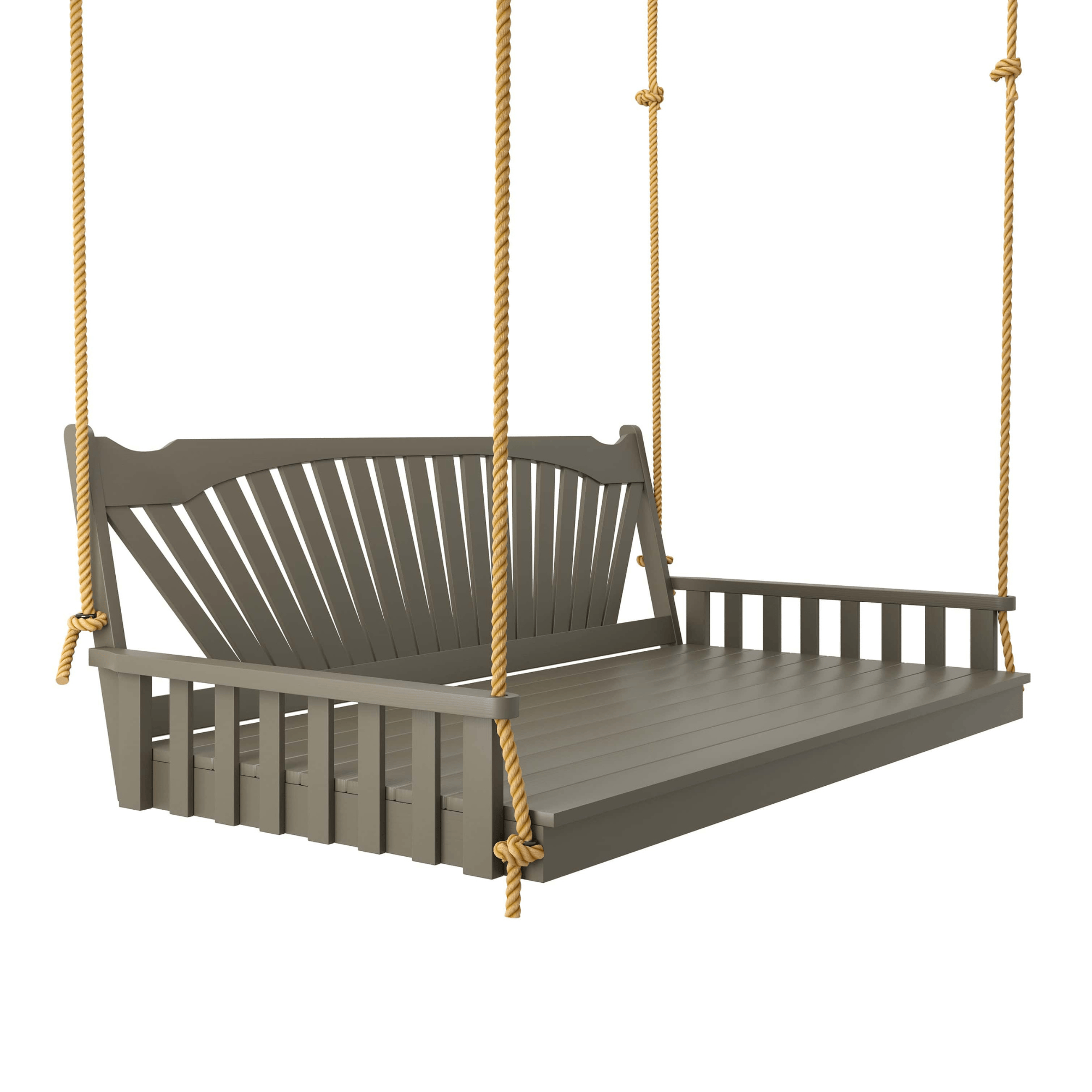 Keystone Amish Co. 4 Foot Sunburst Porch Swing Bed, Olive Grey Paint