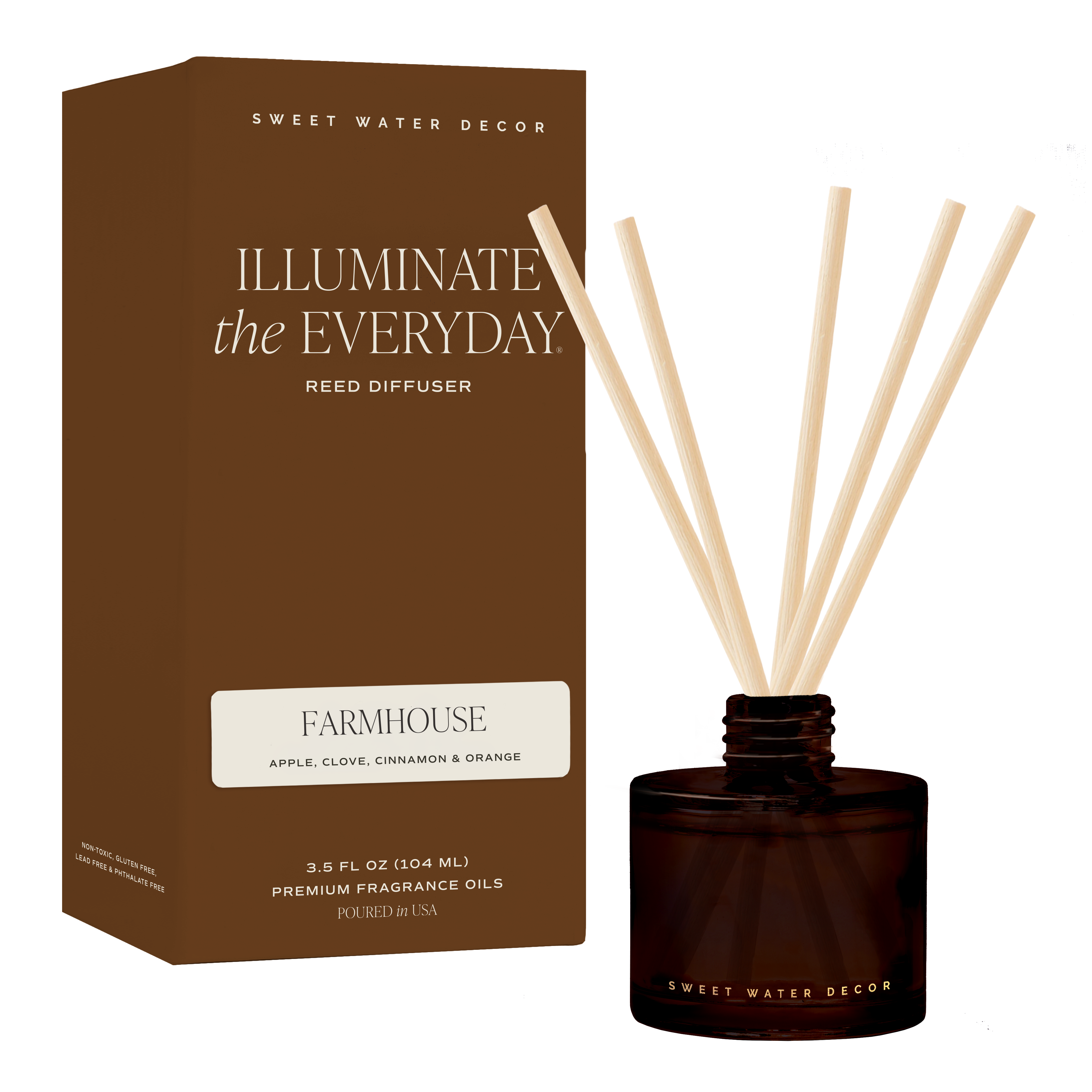 Farmhouse Amber Tinted Glass Jar Reed Diffuser