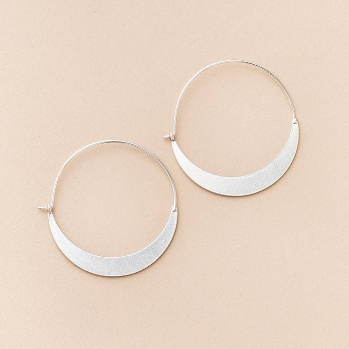 Refined Earring  - Crescent Hoop/Sterling Silver