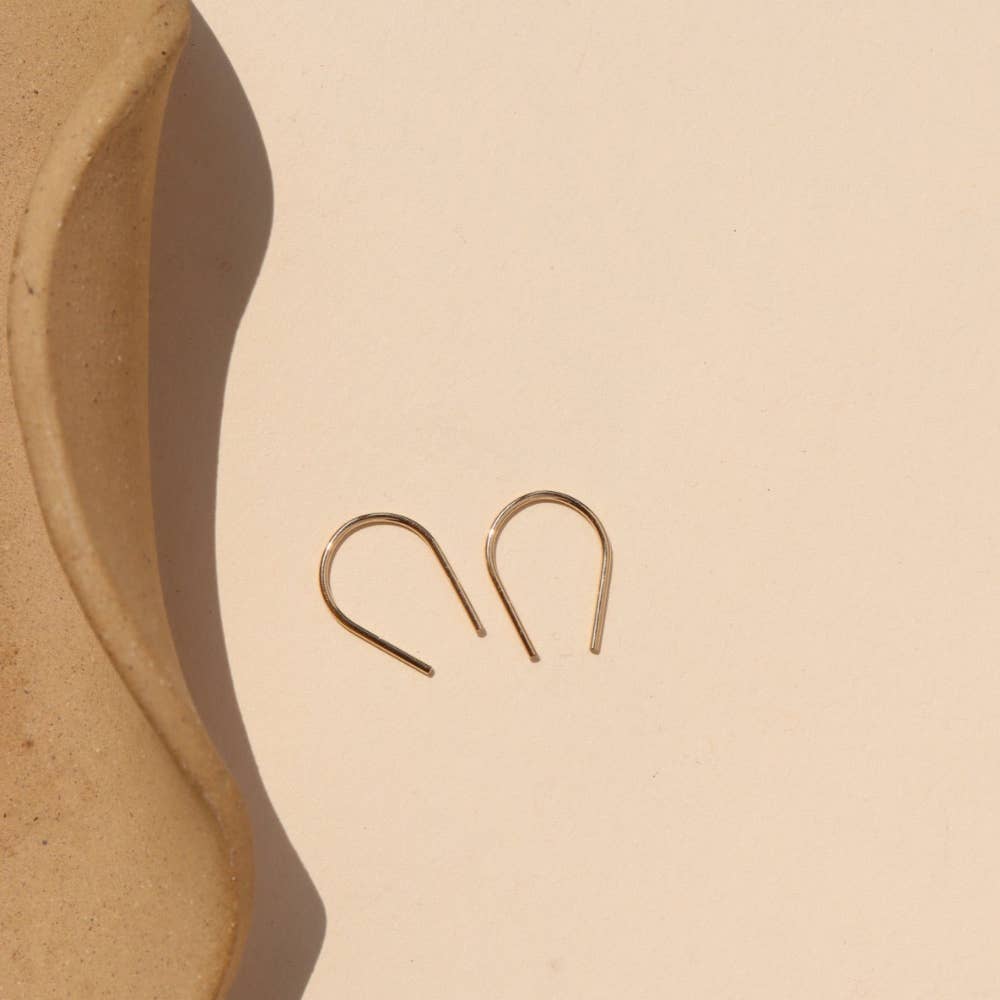 Horseshoe Slide Earrings in 14k Gold Fill or Sterling Silver: 14k Gold Fill / Small