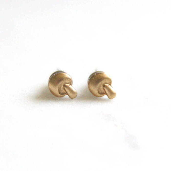 Mushroom Brass Earrings