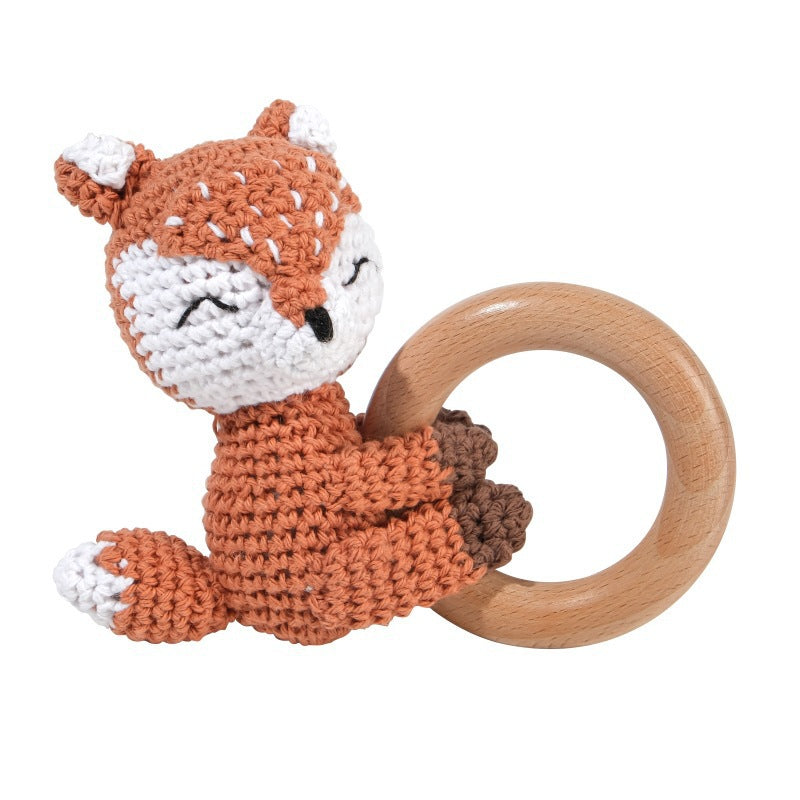 Carving Name Baby Soothing Bell Newborn Gift Bath Gift Knitted Cartoon Doll