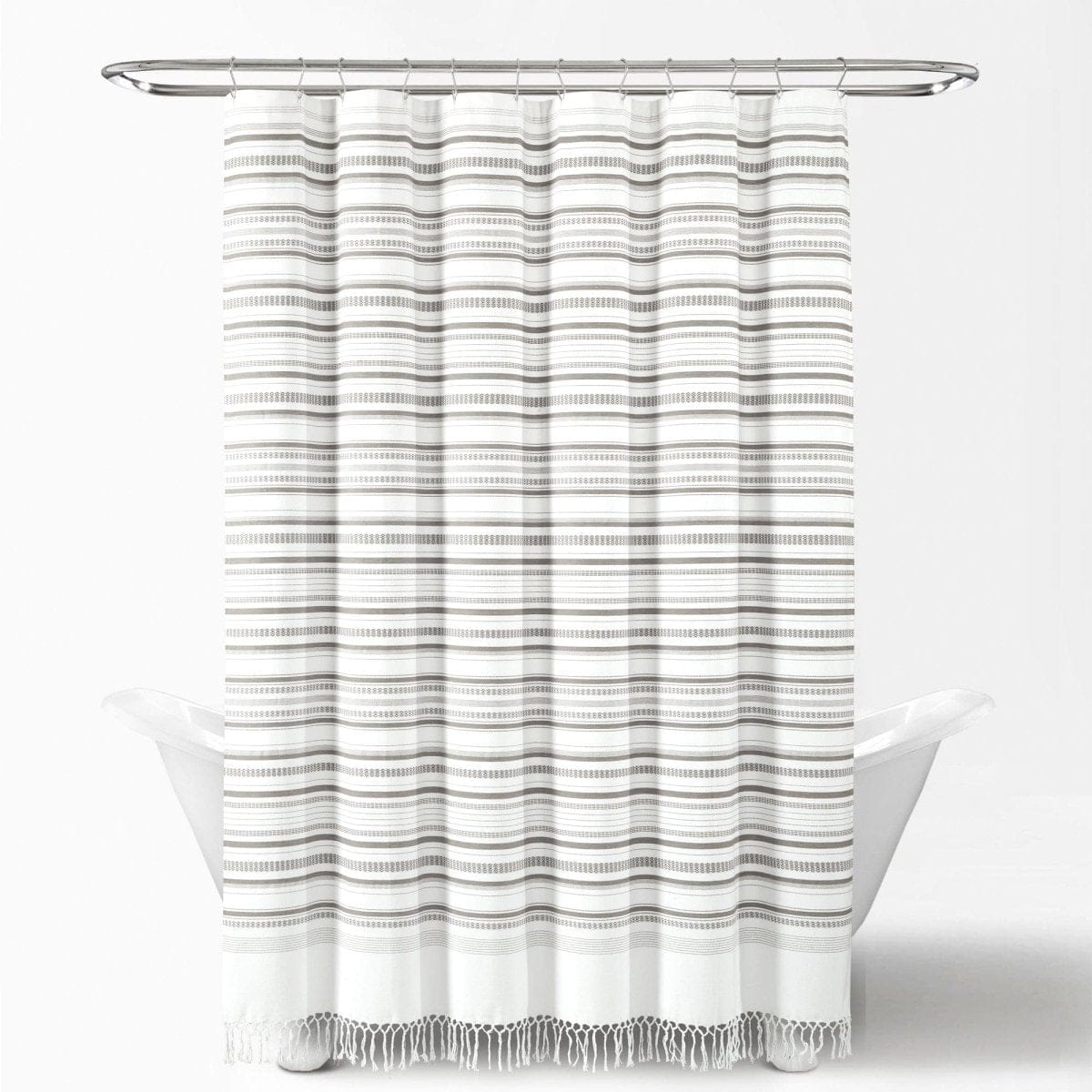 Urban Woven Yarn Dyed Recycled Cotton Blend Shower Curtain