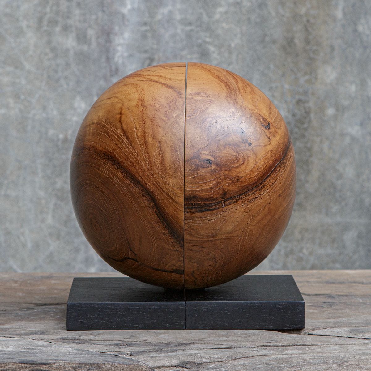 Teak and Noir Bookends - Set of 2