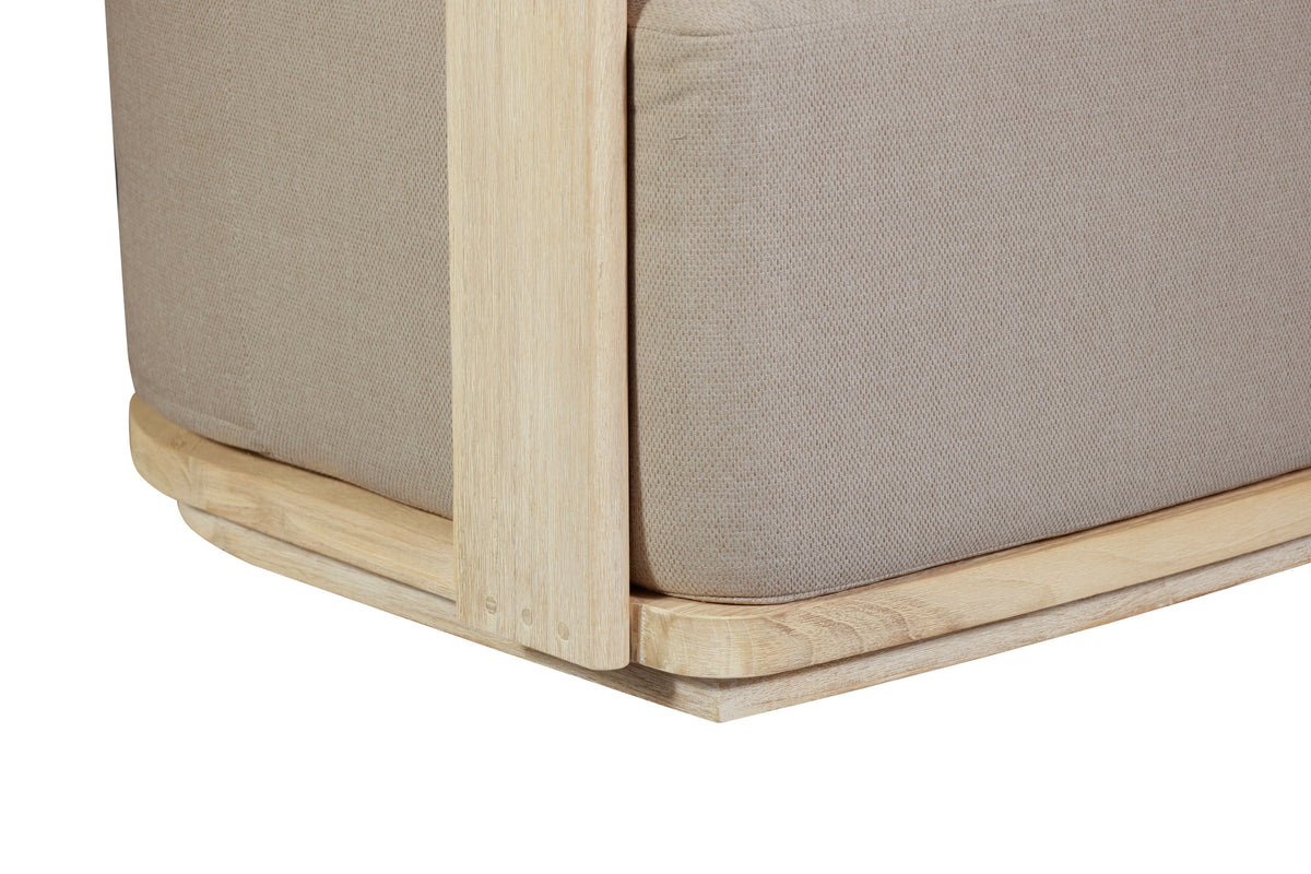 Eclipse Outdoor Solid Teak Wood Chair Natural Look - Gray Fabric