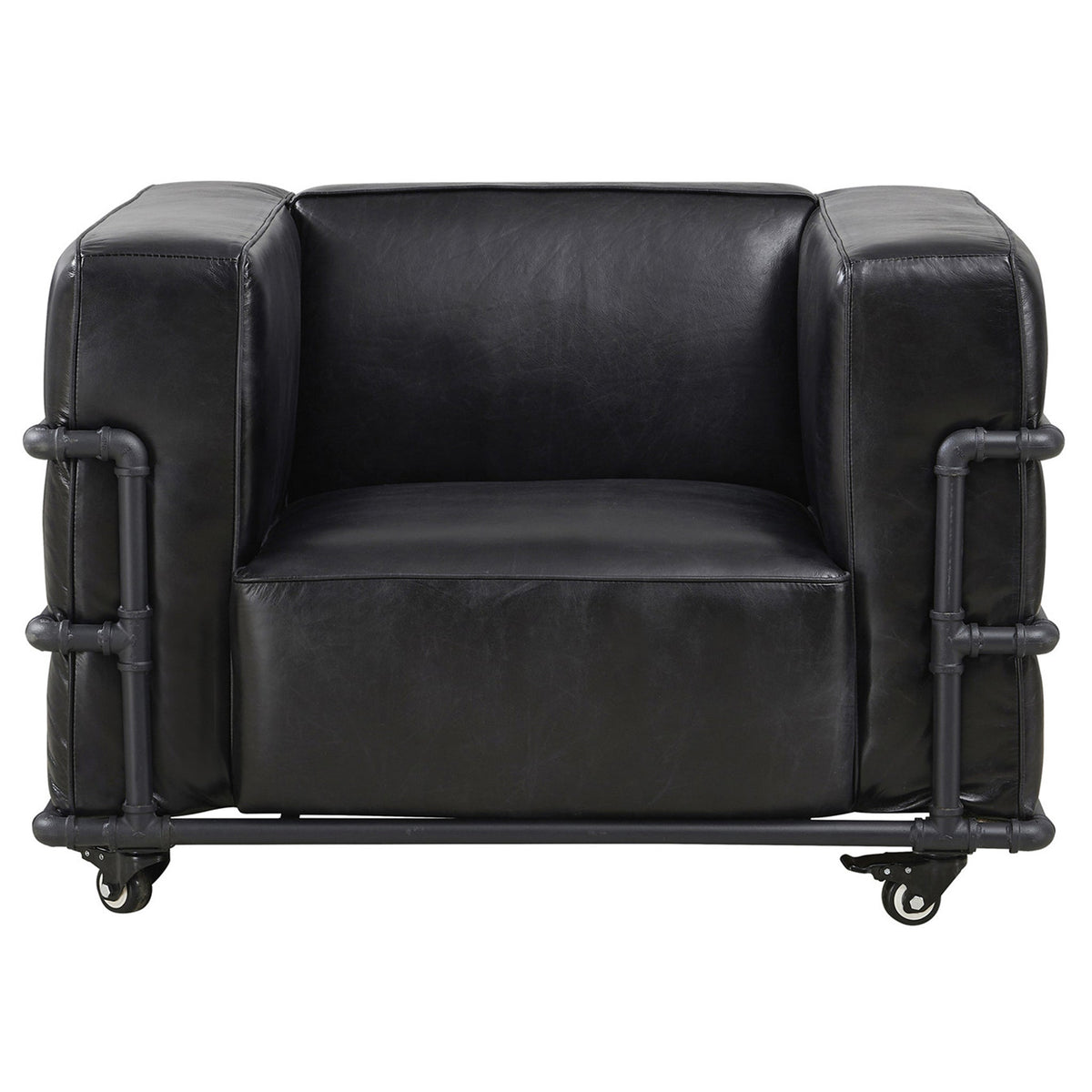 Henry Industrial Modern Leather Arm Chair (2 Colors Available)