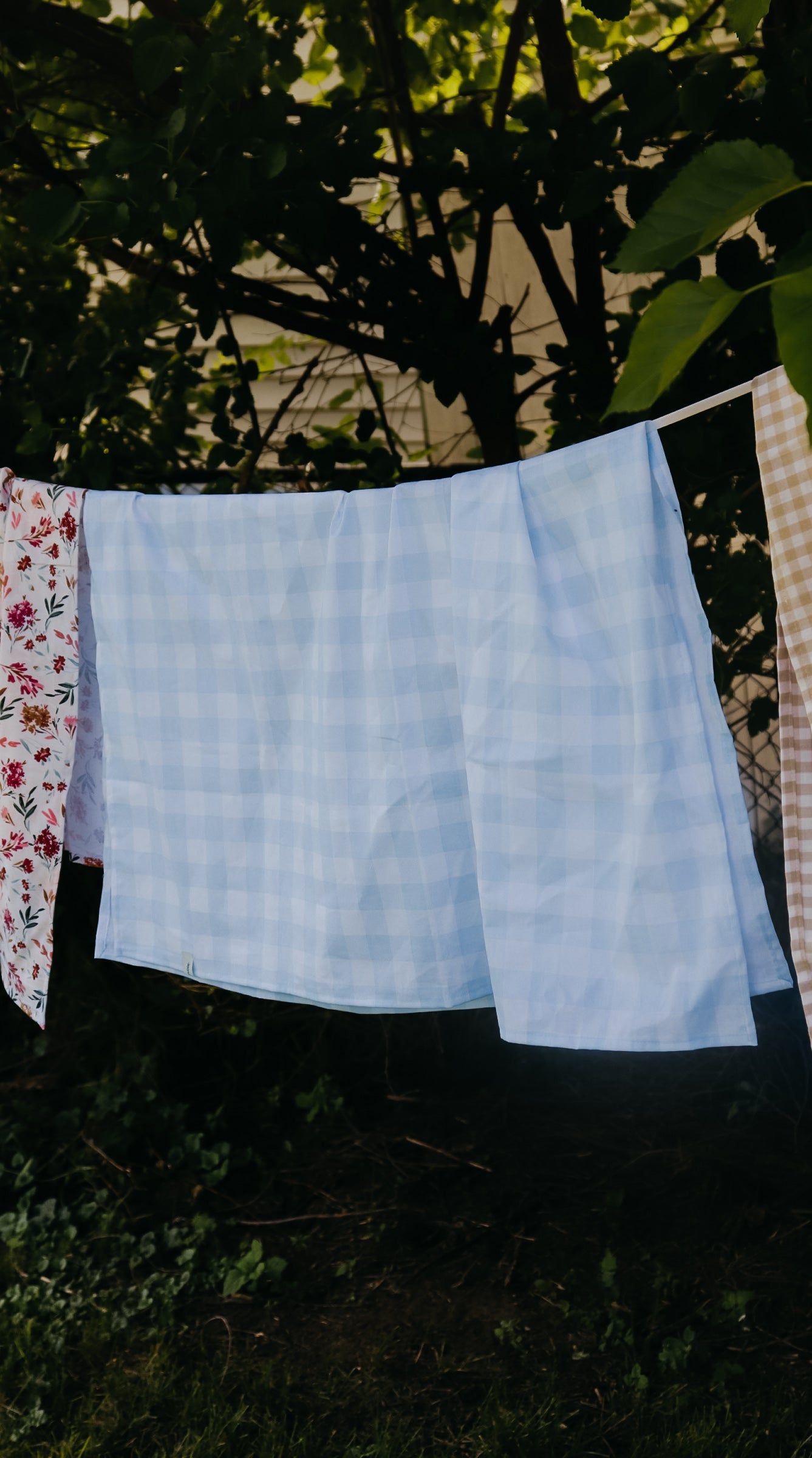Light Blue Checkered Blanket