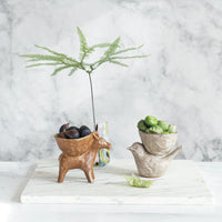 Stoneware Bird w/ Bowl