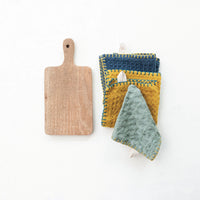 Cotton Waffle Weave Dish Cloths w/Cutting Board