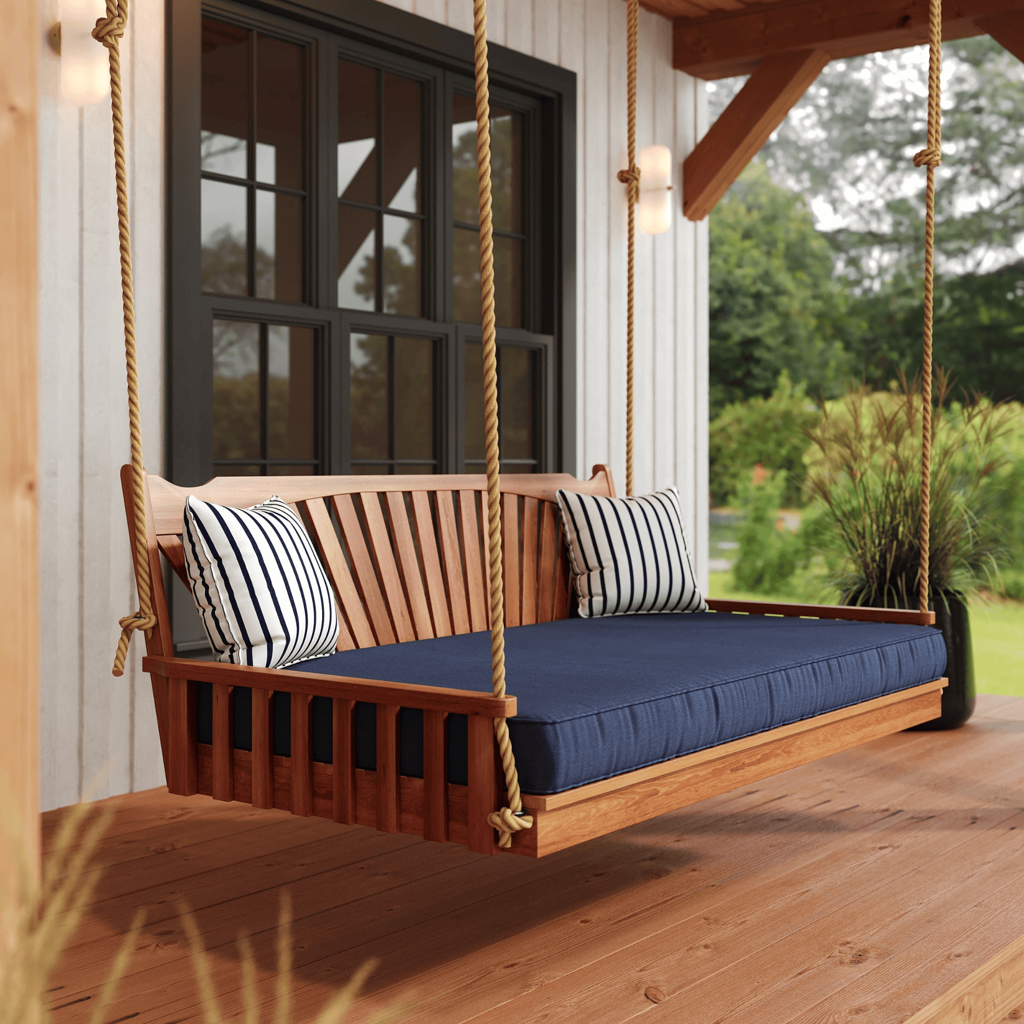 Keystone Amish Co. 5 Foot Sunburst Red Cedar Swing Bed, Natural Stain
