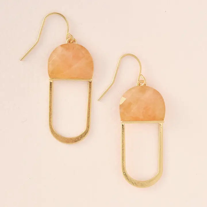 Modern Stone Chandelier Earrings