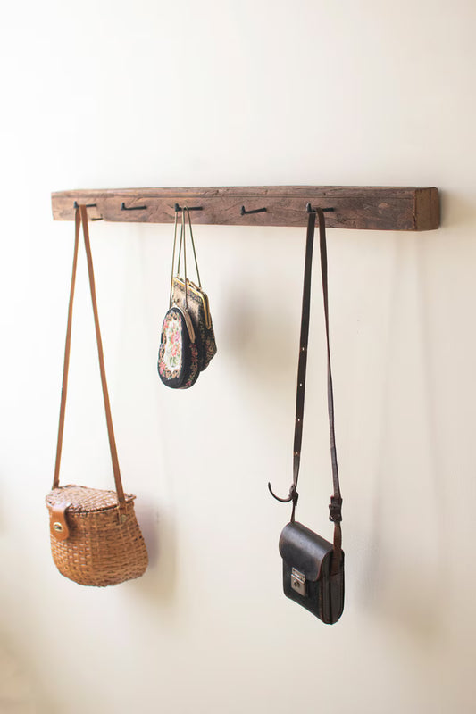 Coat Rack with Forged Iron Hooks