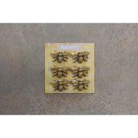 Set of 6 - Pewter Bee Magnets on Card