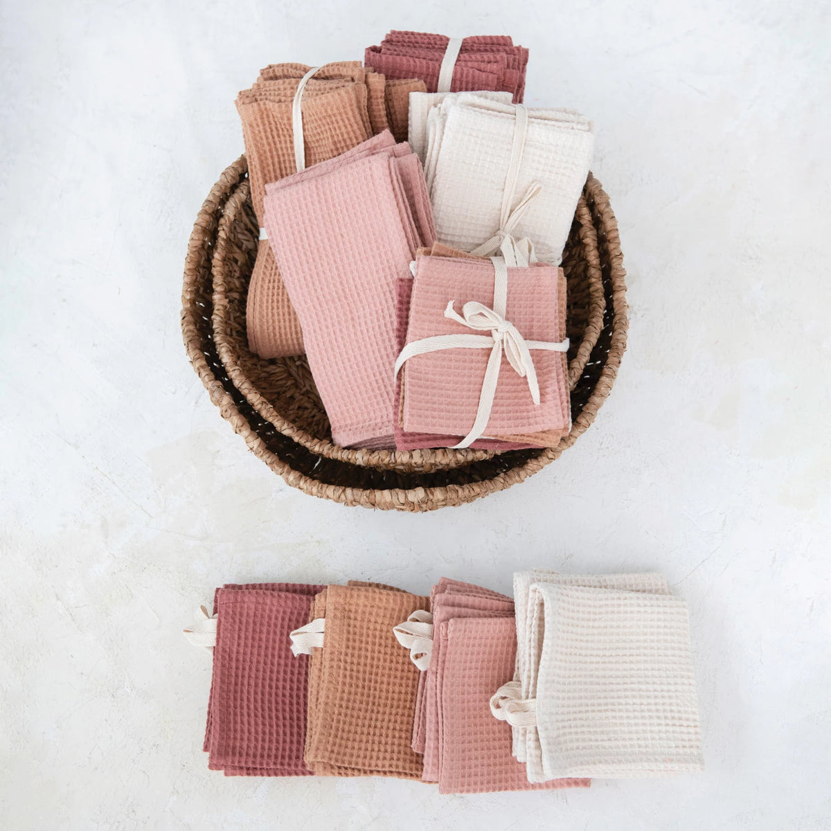 Woven Cotton & Linen Waffle Dish Cloths