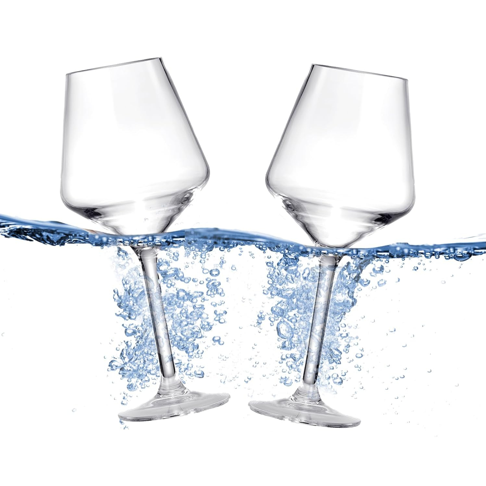 Unbreakable Stemmed Wine Glasses Tritan Acrylic Set Of 2 European Style Crystal Drinkware 18OZ