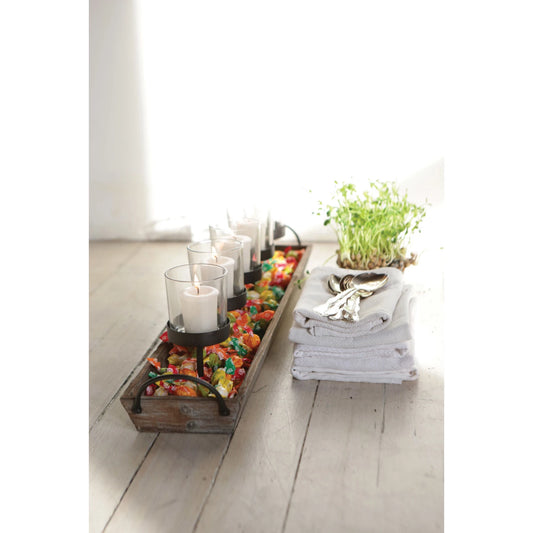 Votive Holder with Glass Votives