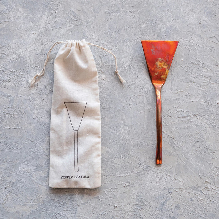 Hand-Forged Copper Spatula w/ Printed Drawstring Bag