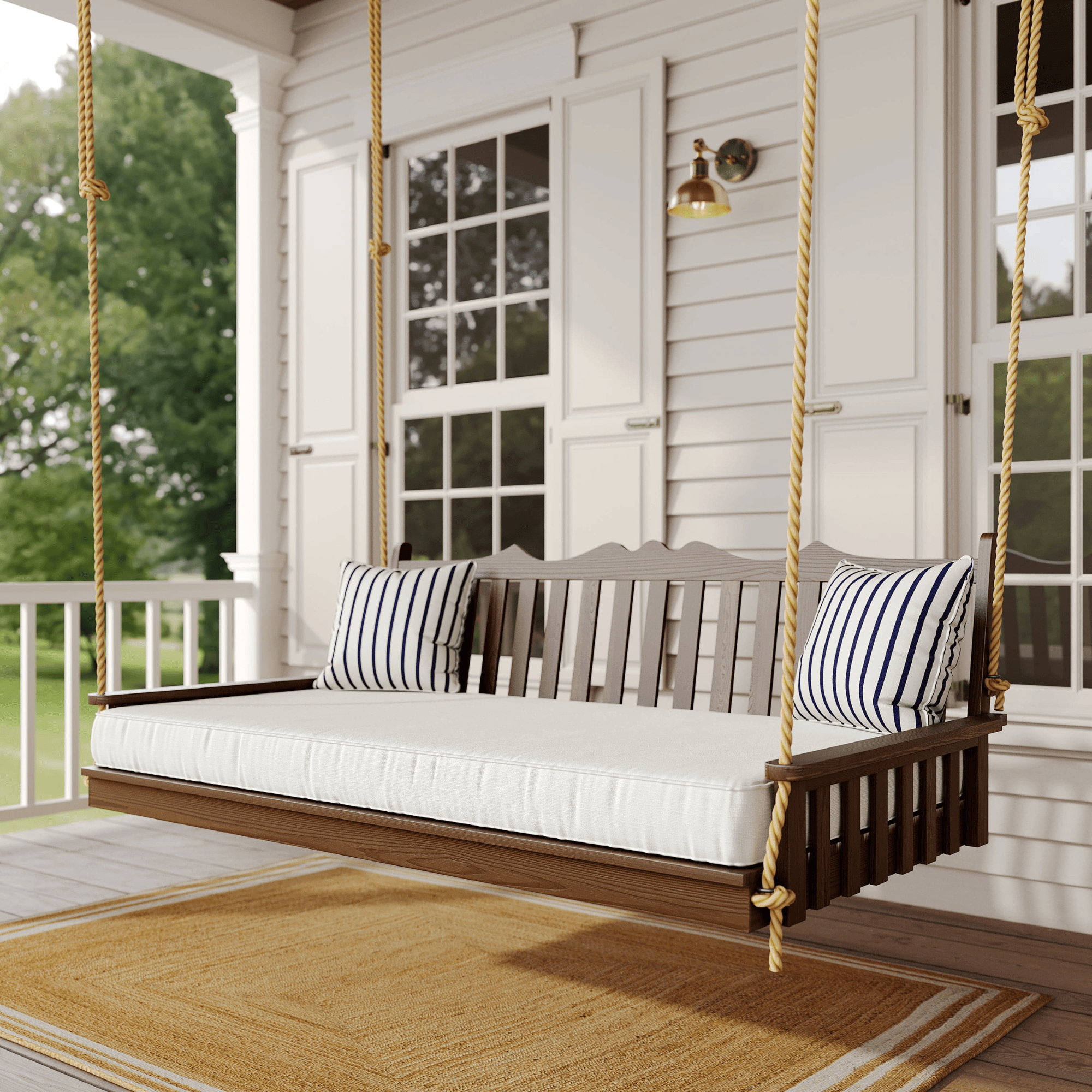 Keystone Amish Co. 4 Foot York Porch Swing Bed, Tractor Red Paint