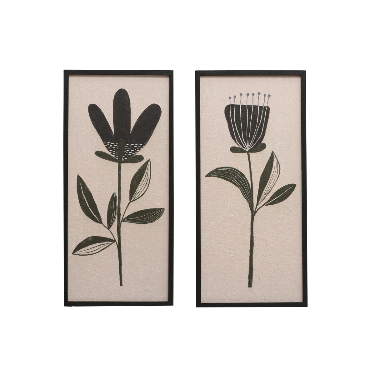 Wood Framed Textured Wall Décor w/ Flower