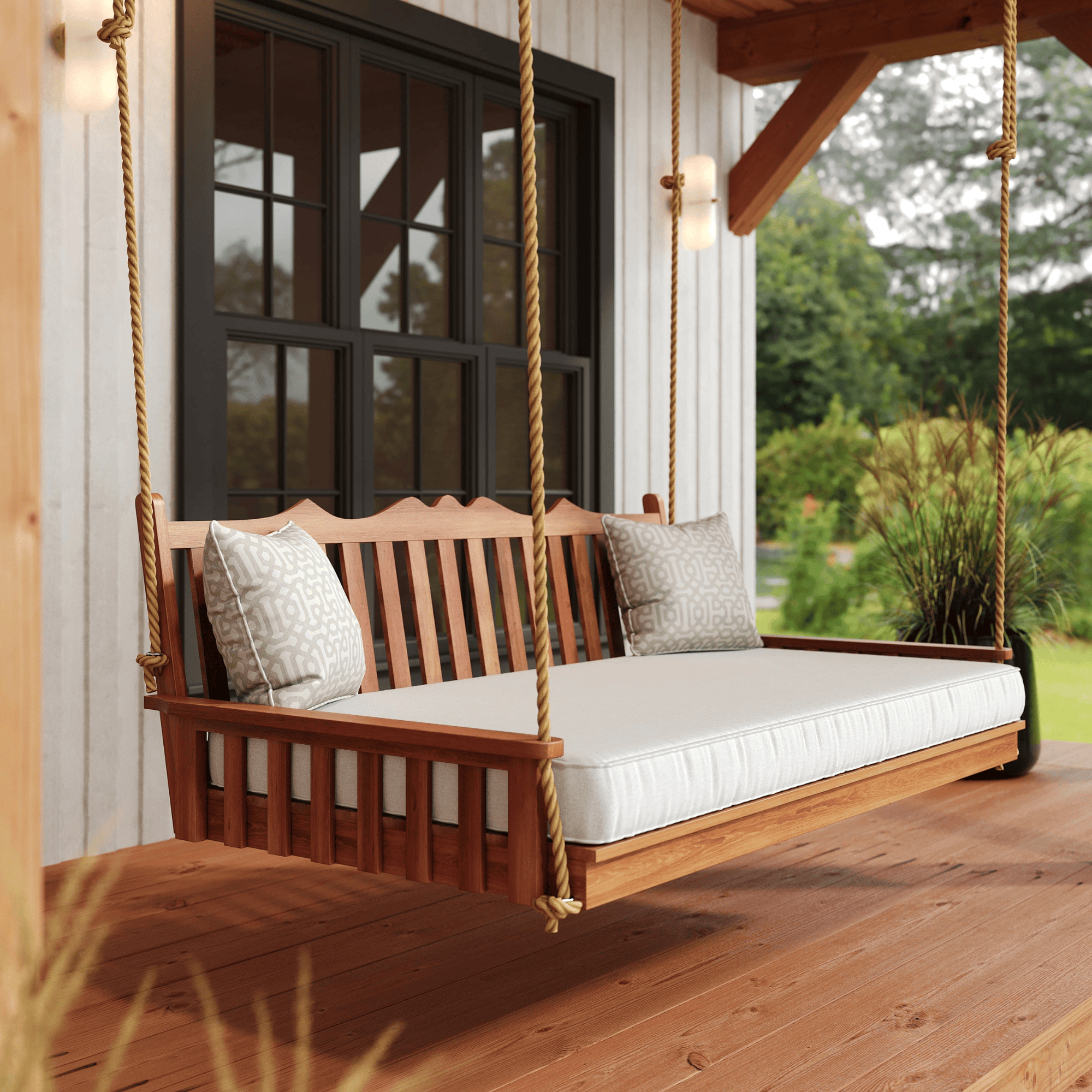 Keystone Amish Co. 4 Foot York Red Cedar Swing Bed, Mushroom Stain