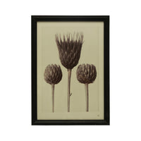 Wood Framed Glass Wall Décor w/ Artichokes