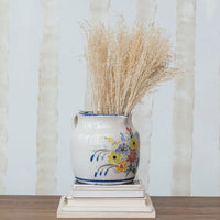 Decorative Terra-cotta Pitcher w/ Flowers