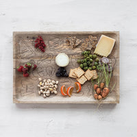 Mango Wood Serving Board w/Etched Charcuterie Spread