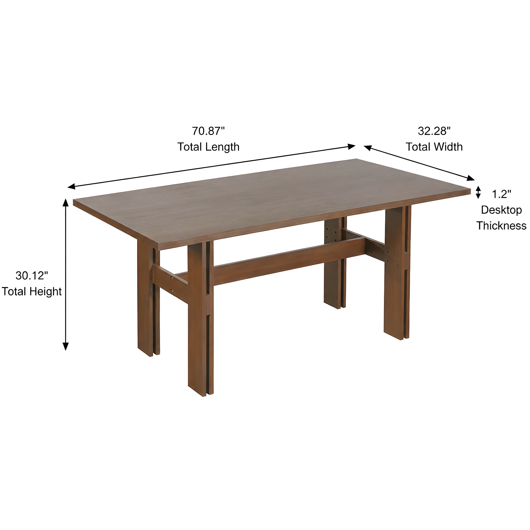 7 Pieces Modern Oval Dining Set, Rustic Farmhouse Solid Wood Kitchen Table Set for 6