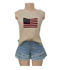 Independence Day Flag Knitted Vest Top