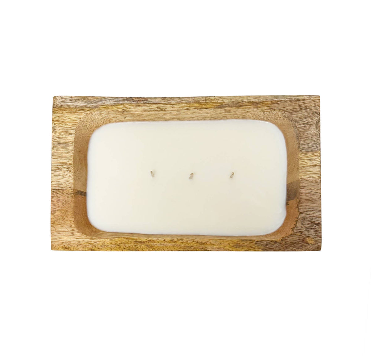 Mango Wood Deep Rectangular Candle
