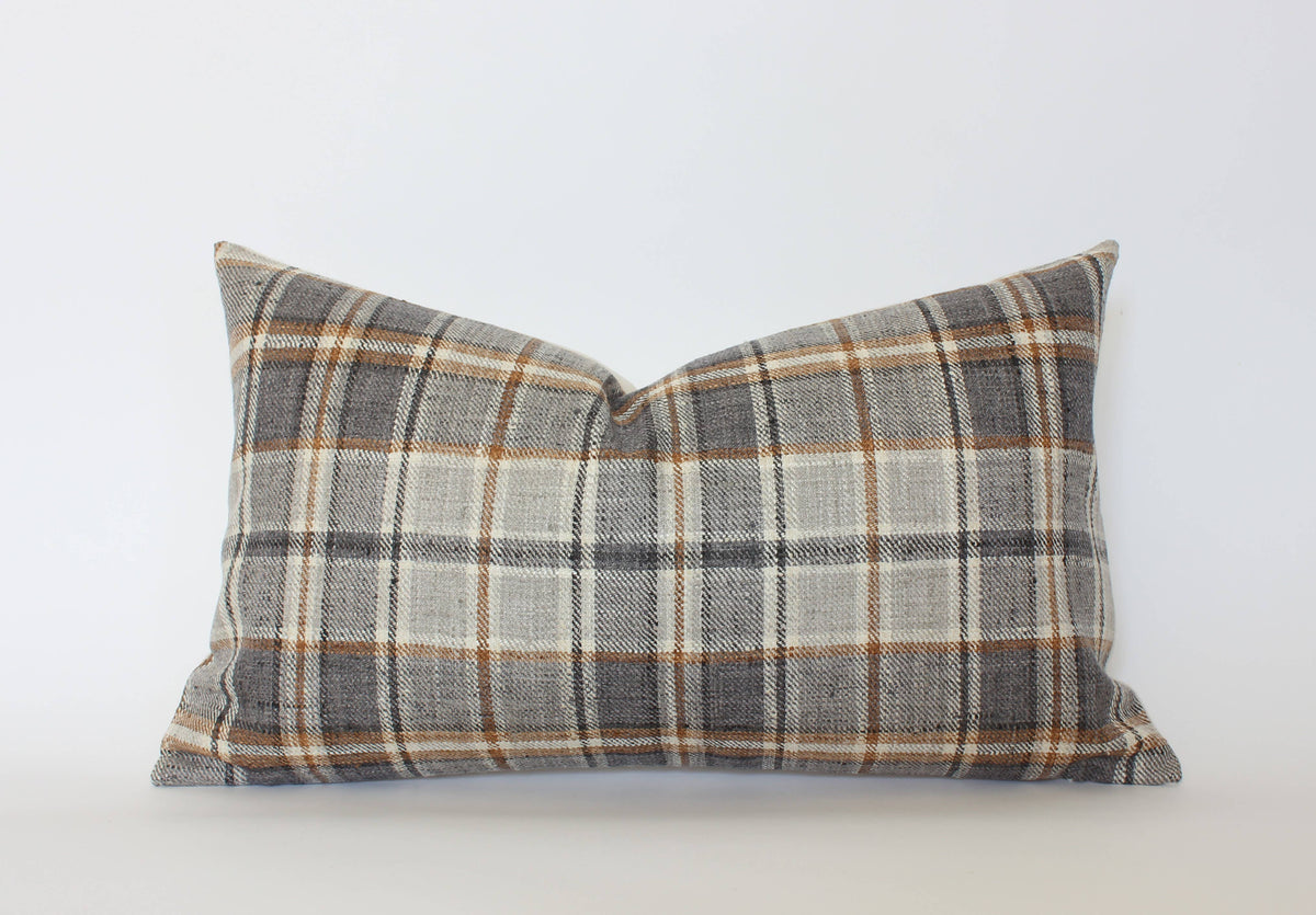 Brown Plaid Throw Pillow Cover