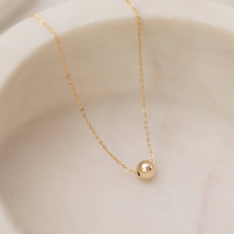 Tiny Gold Ball Necklace