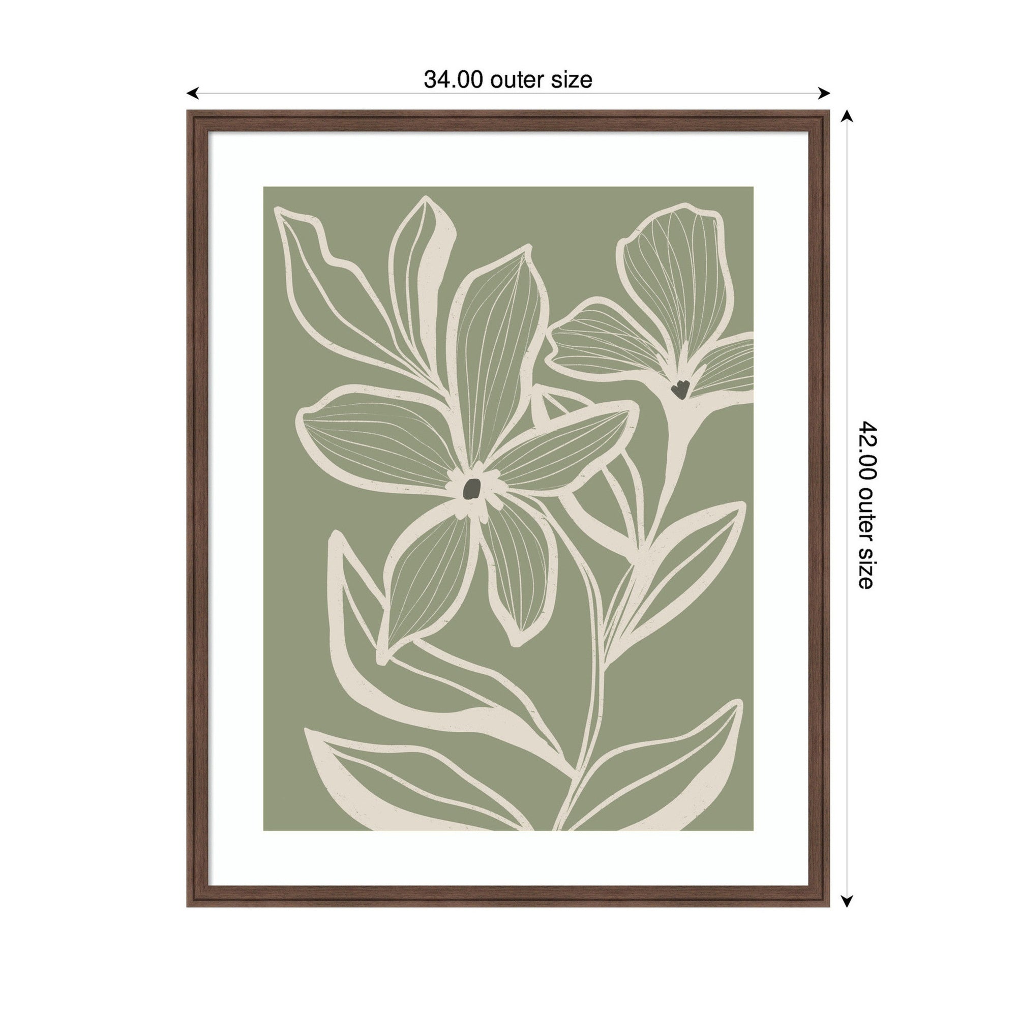 Delicate Flowers with Veins by Nikita Jariwala Framed Wall Art Print