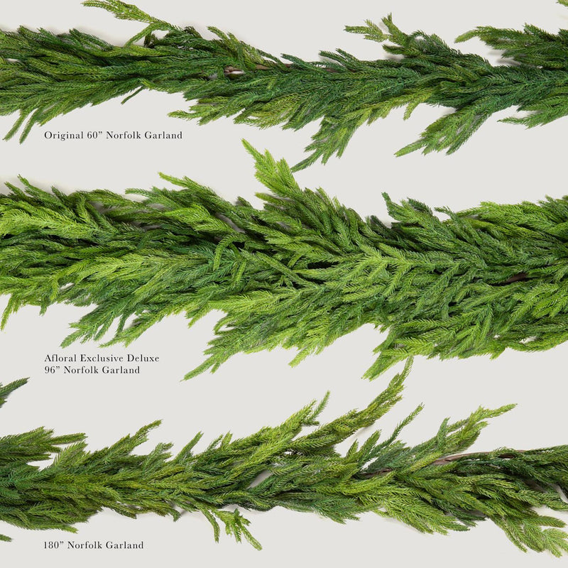 Afloral Real Touch Deluxe Norfolk Pine Garland - 96"