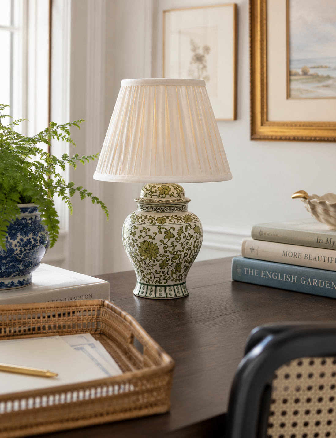 Green Porcelain Rechargeable Lamp