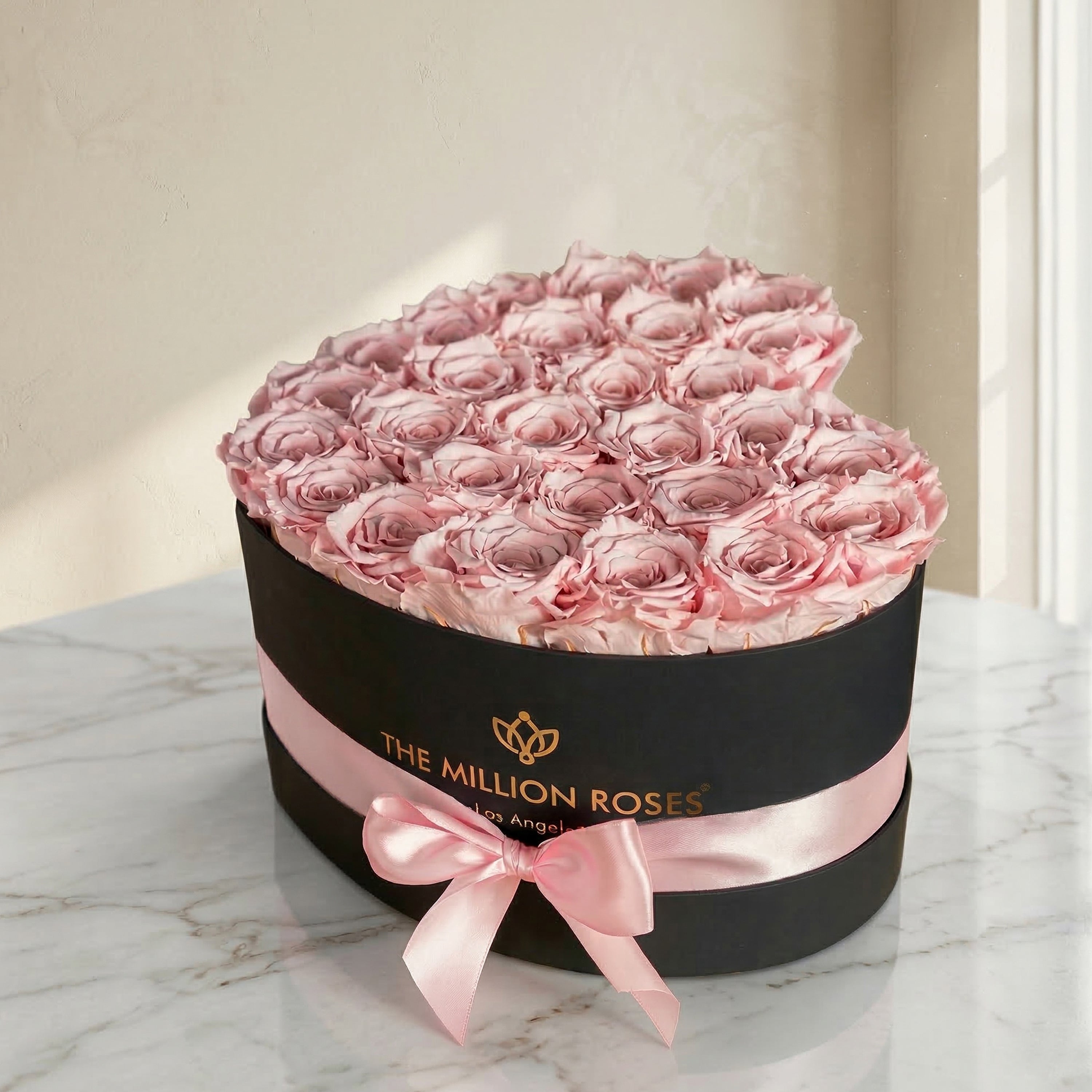 Heart Black Box | Light Pink Roses