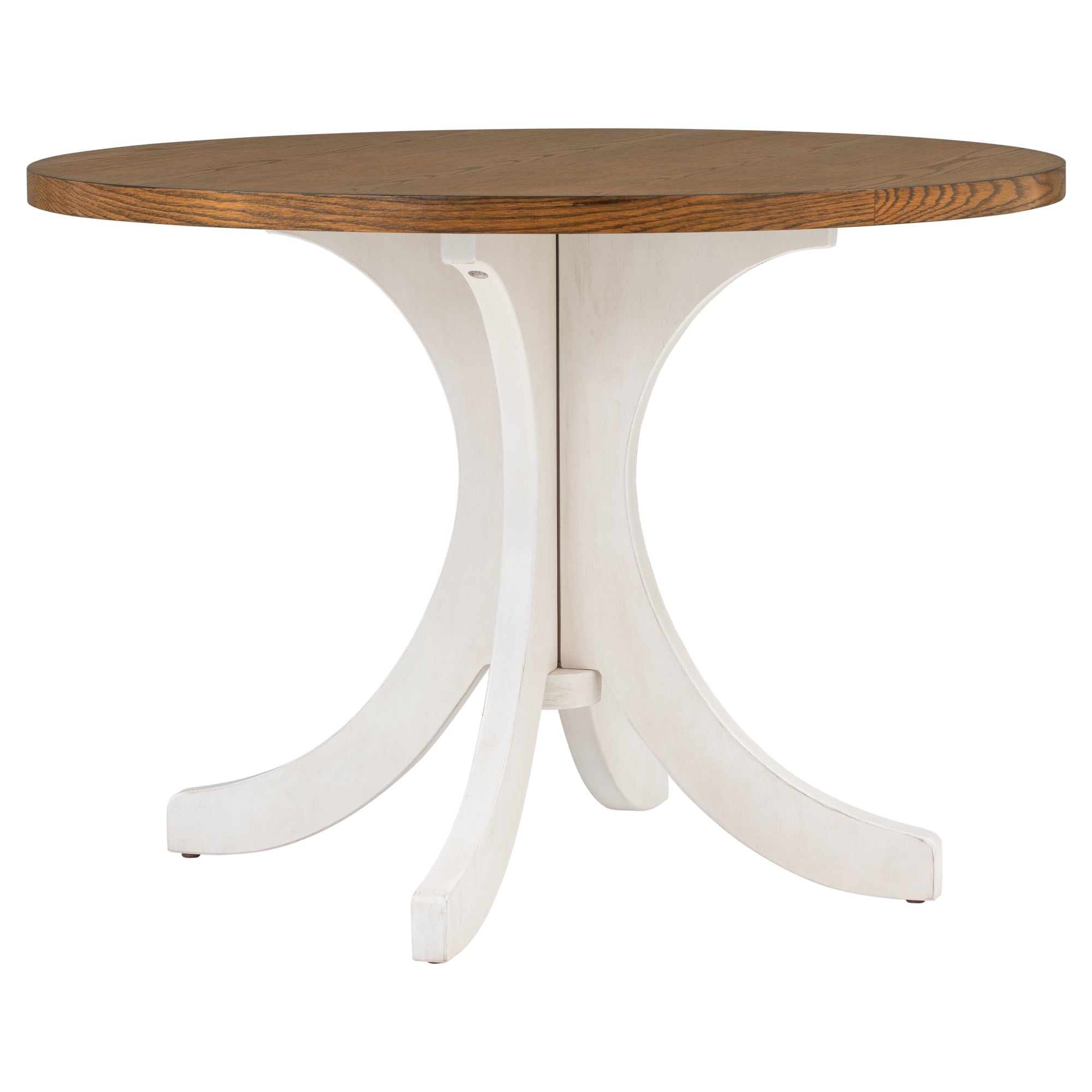 TOPMAX Mid-Century Solid Wood Round Dining Table for Small Places