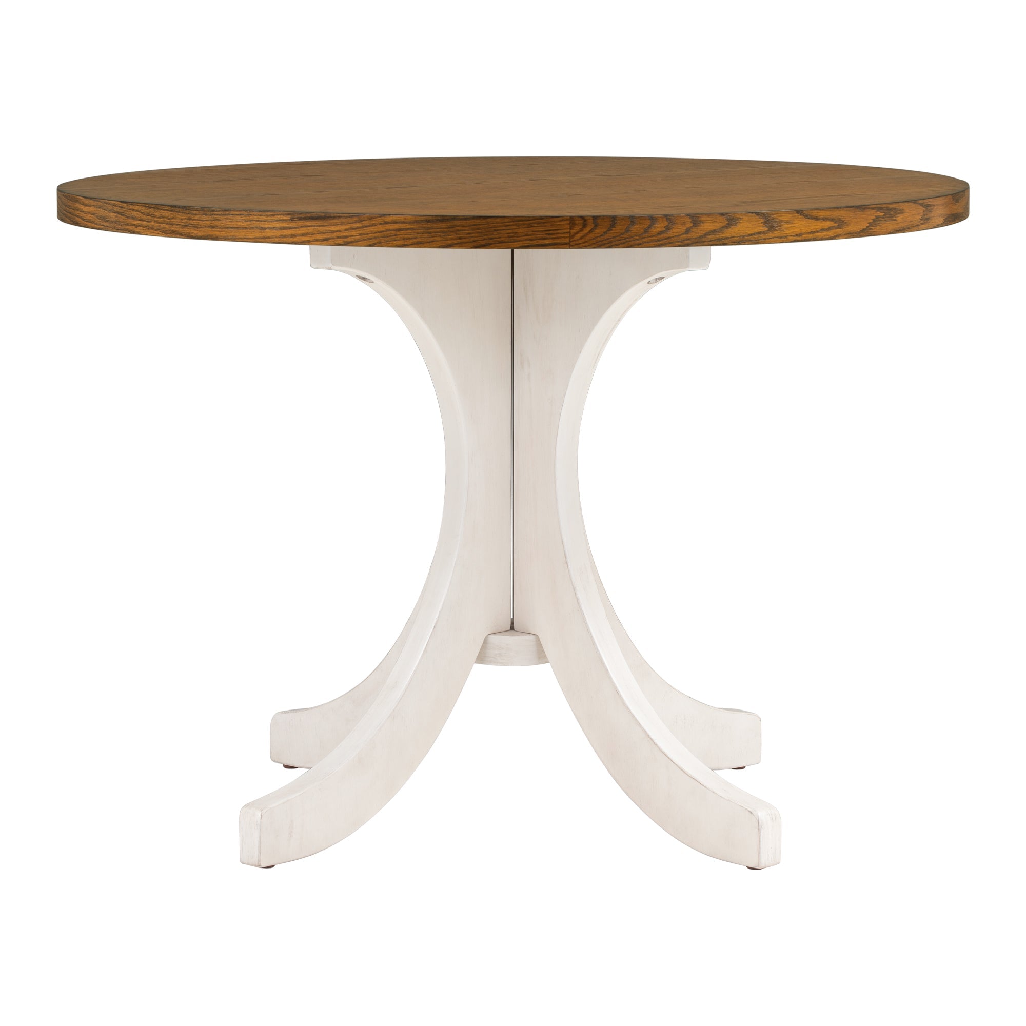 TOPMAX Mid-Century Solid Wood Round Dining Table for Small Places