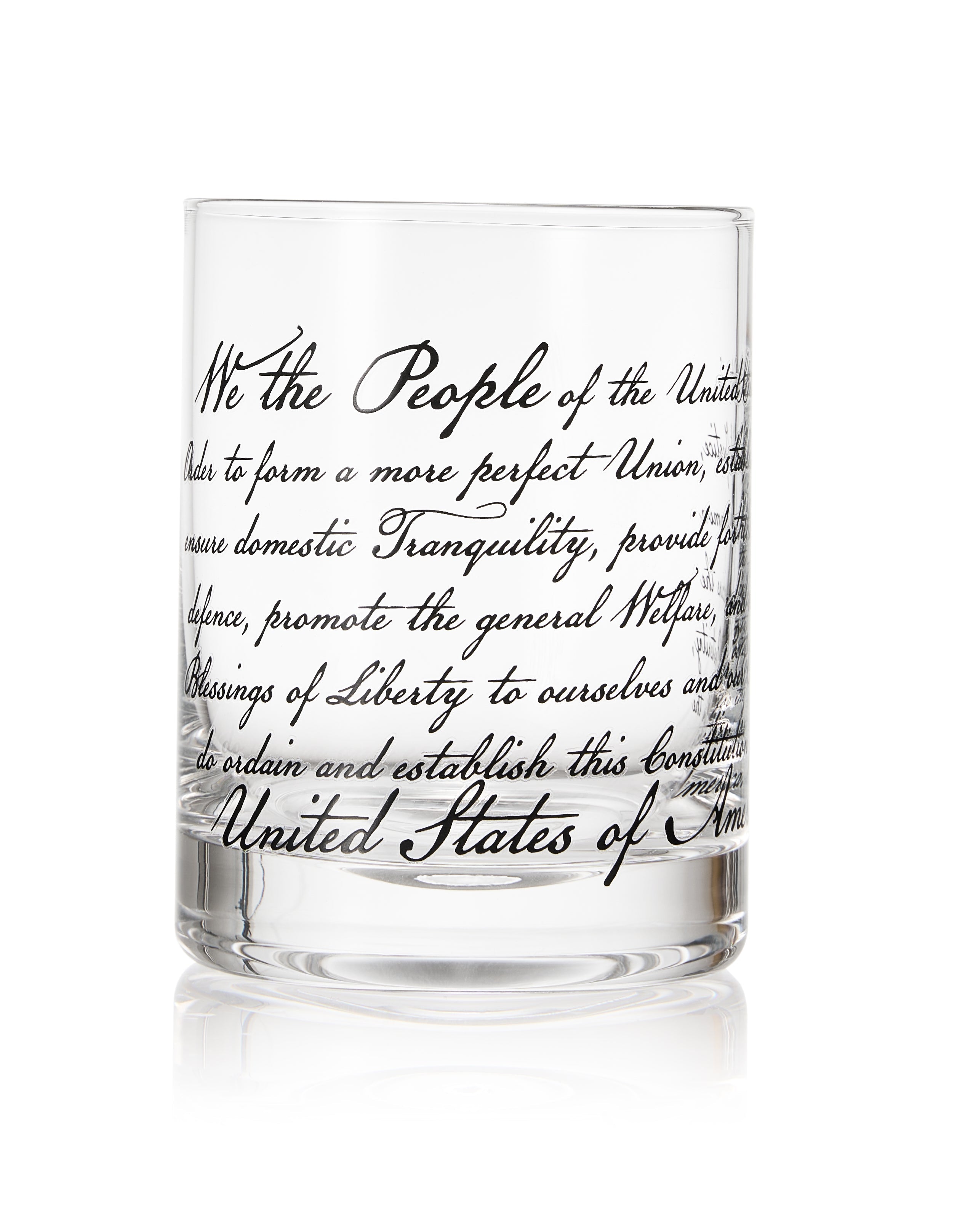 We The People American Flag Whiskey Glasses Political Rights Glassware Set Of 4 Hand Blown Old Fashi