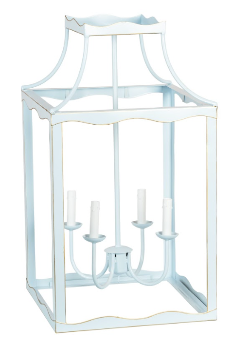 Soft Blue & Gold Large Lantern