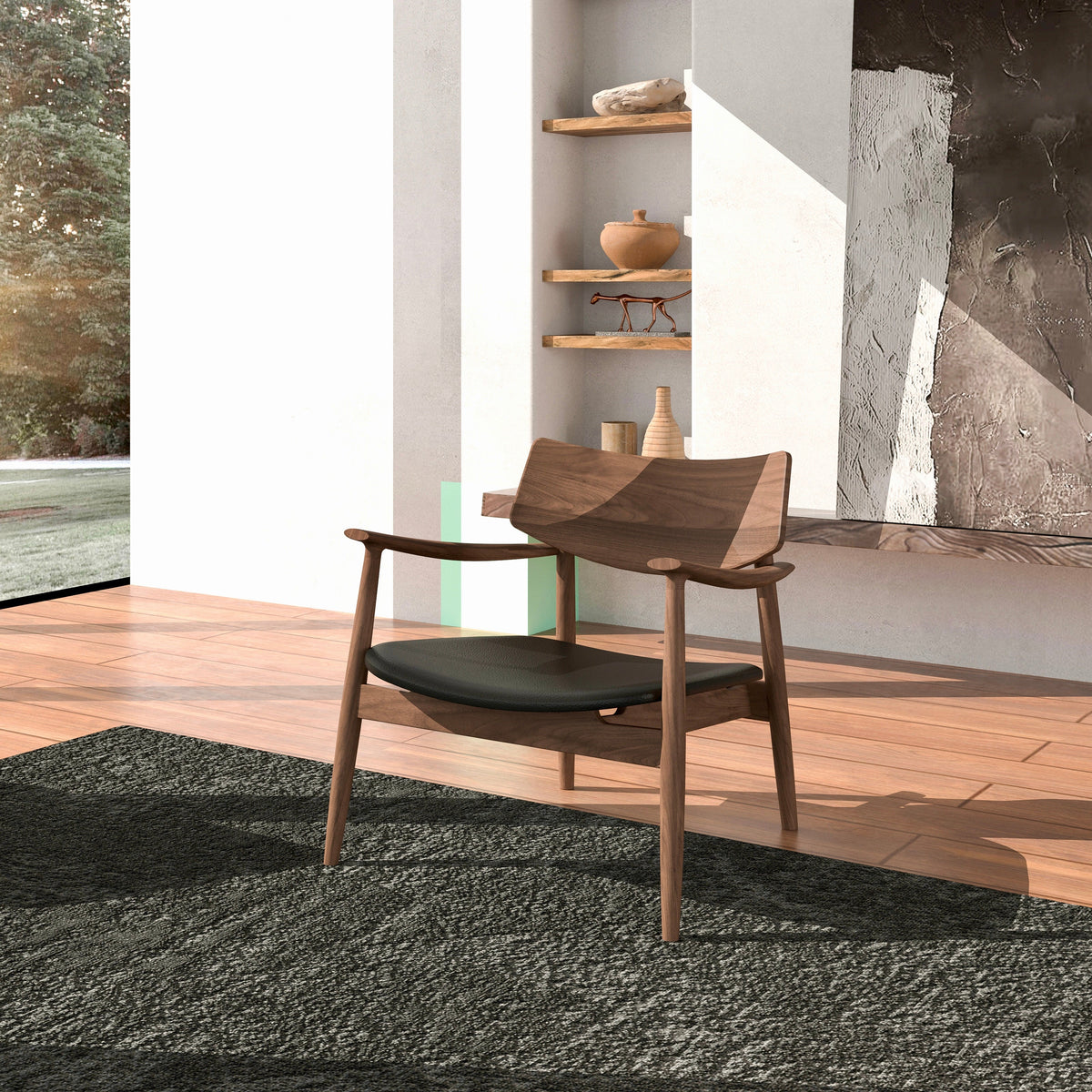 Isabella Mid Century Leisure Chair - Solid American Black Walnut
