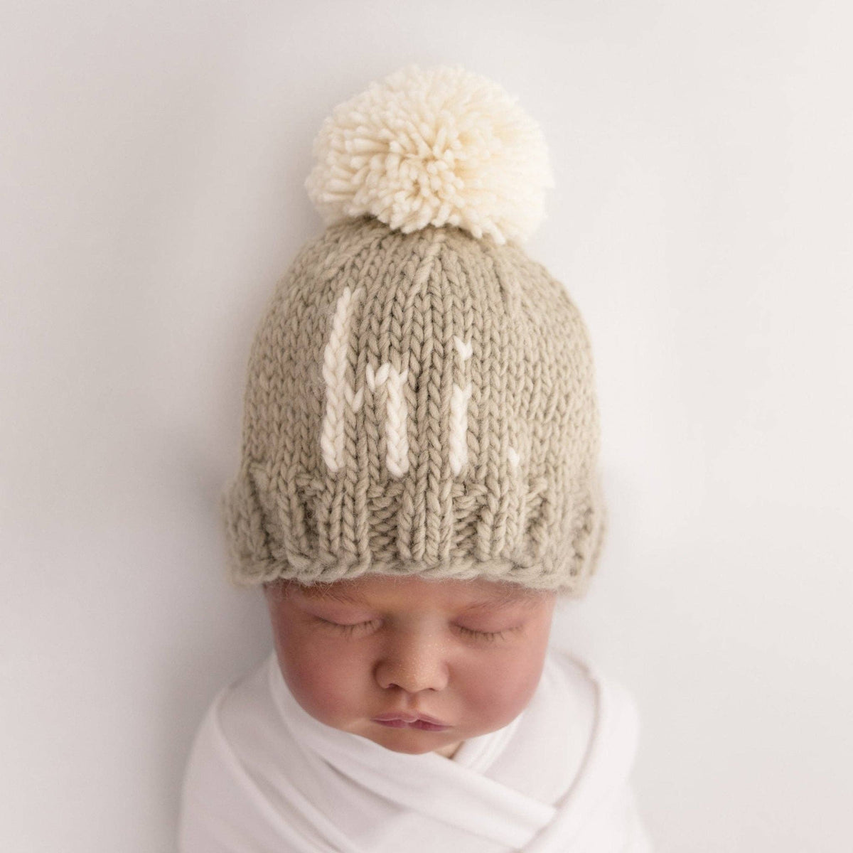 Hi. Pebble Brown Hand Knit Beanie Hat Baby & Kids