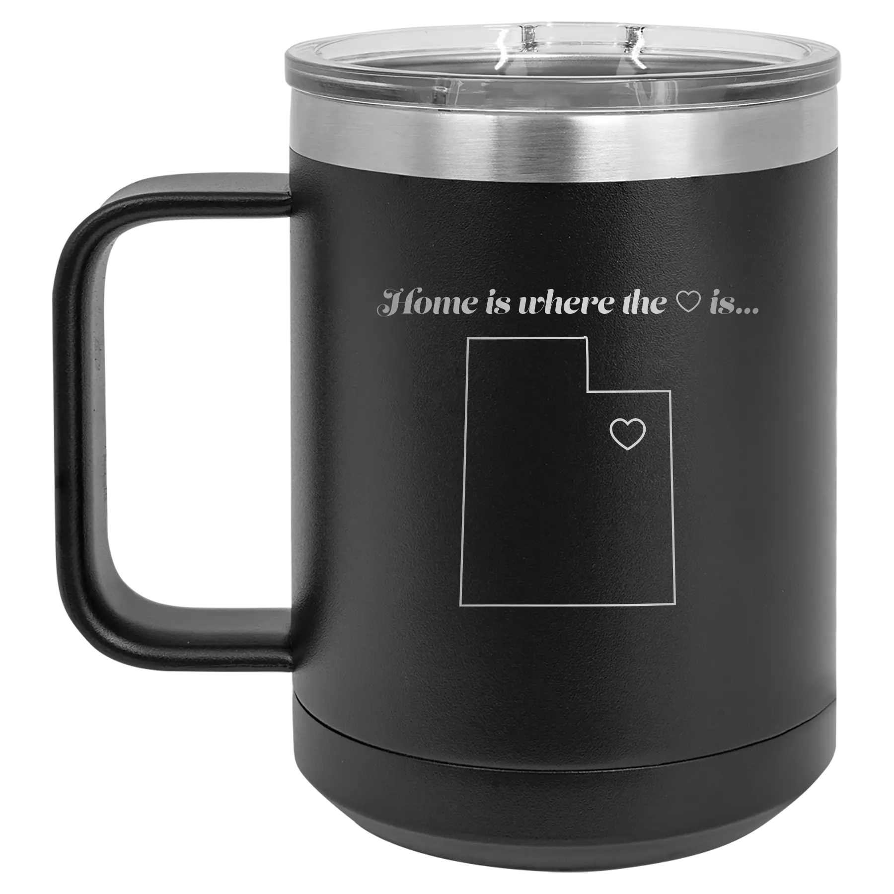Utah Heart 15 oz Mug | Black