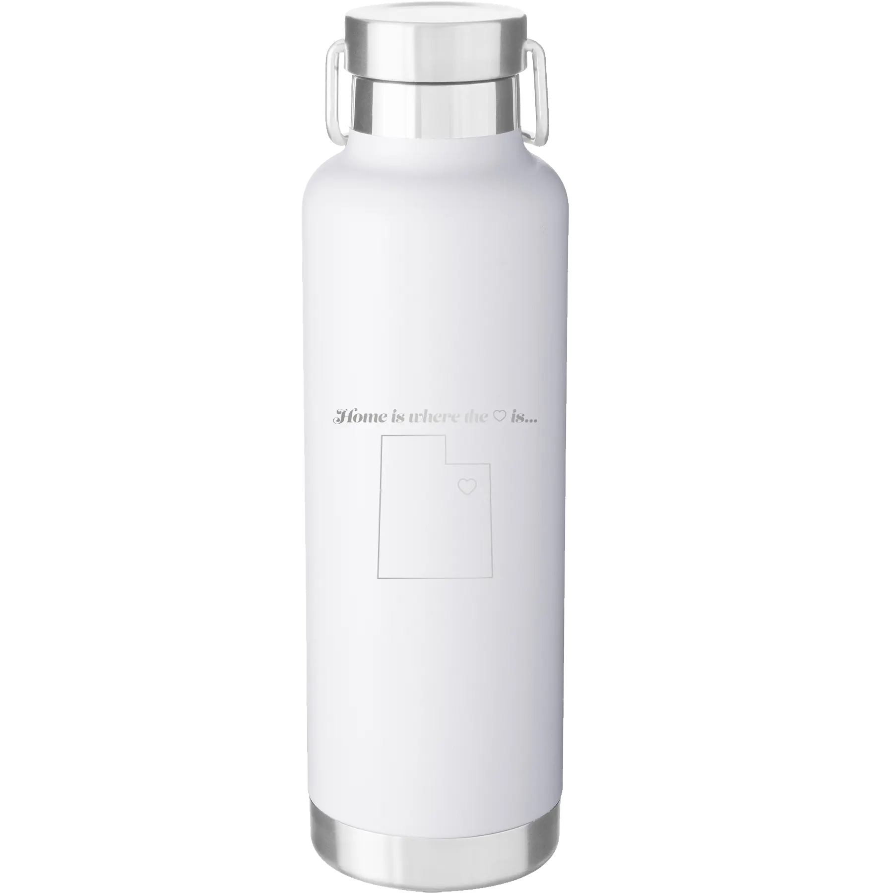 Utah Heart 24 oz Water Bottle | White