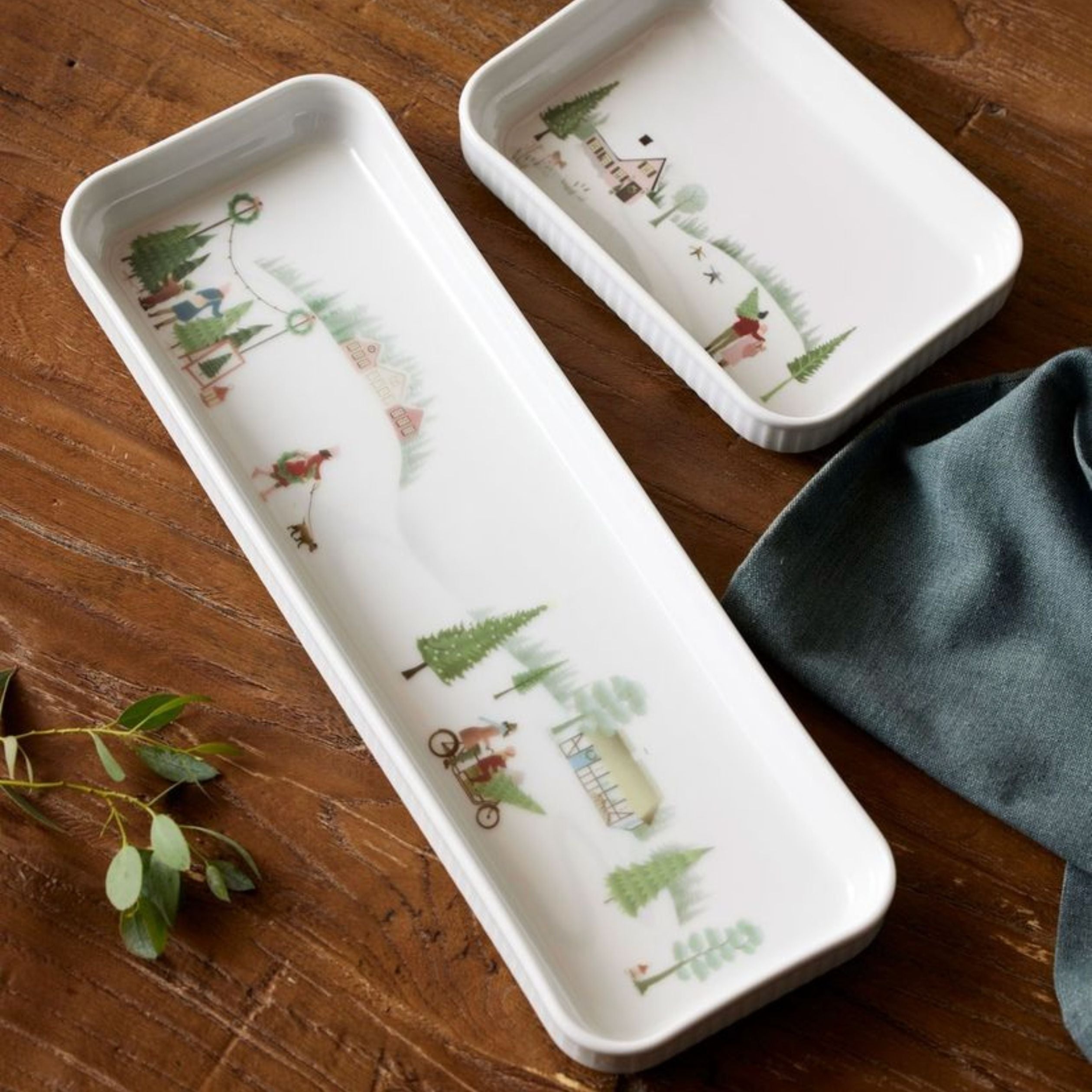Winter Decor Plisse Tapas 7 x 4.5", Set of 4