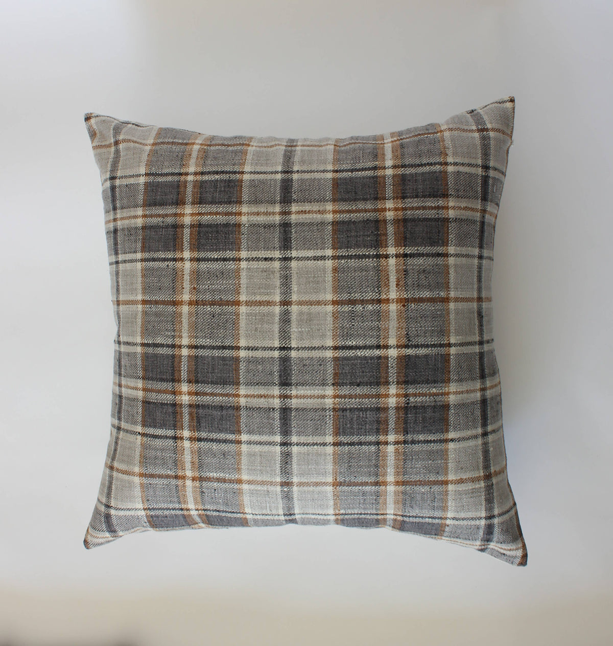 Brown Plaid Throw Pillow Cover