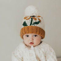 Coneflower Gold Hand Knit Beanie Hat Baby & Kids