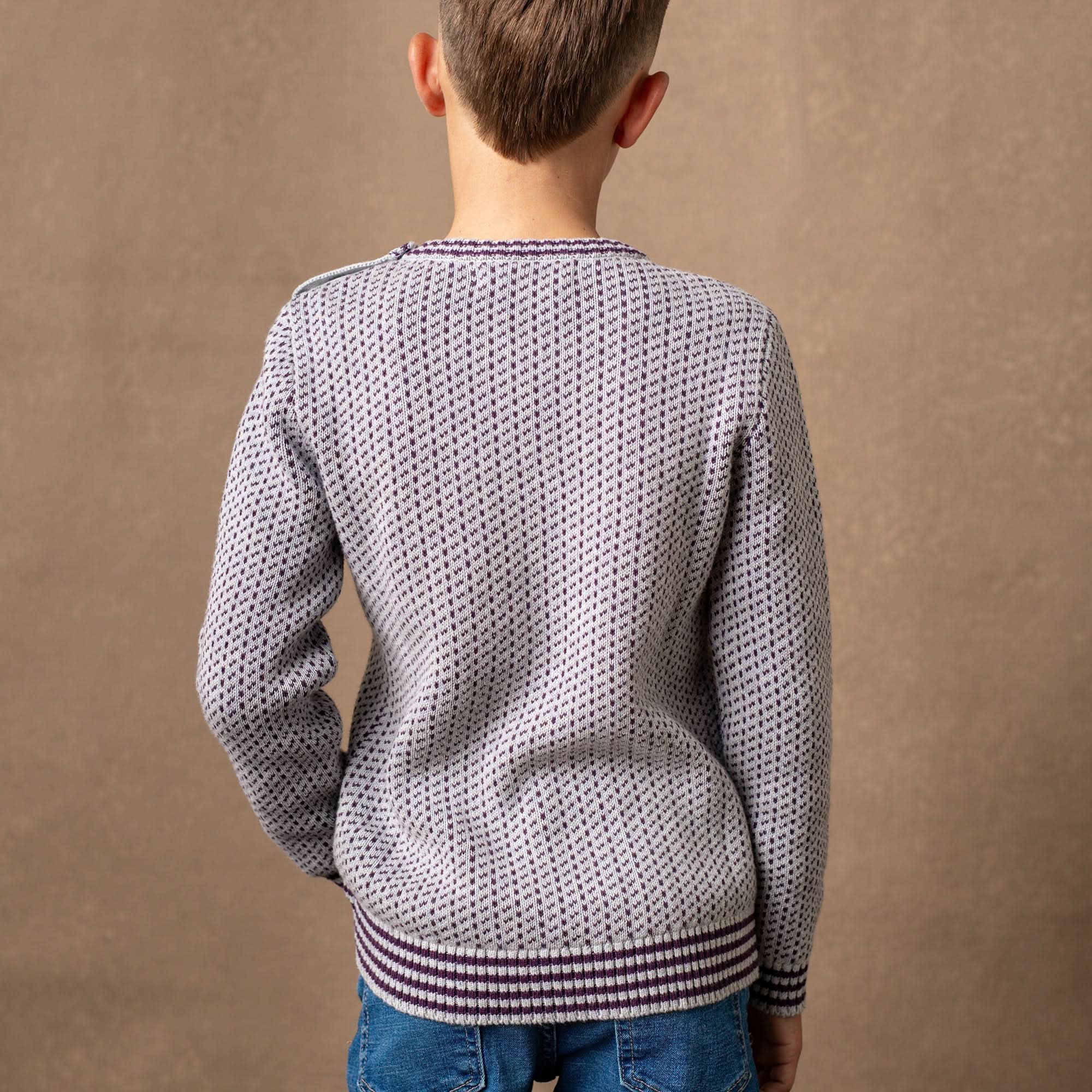 Organic Intarsia Crew Neck Sweater