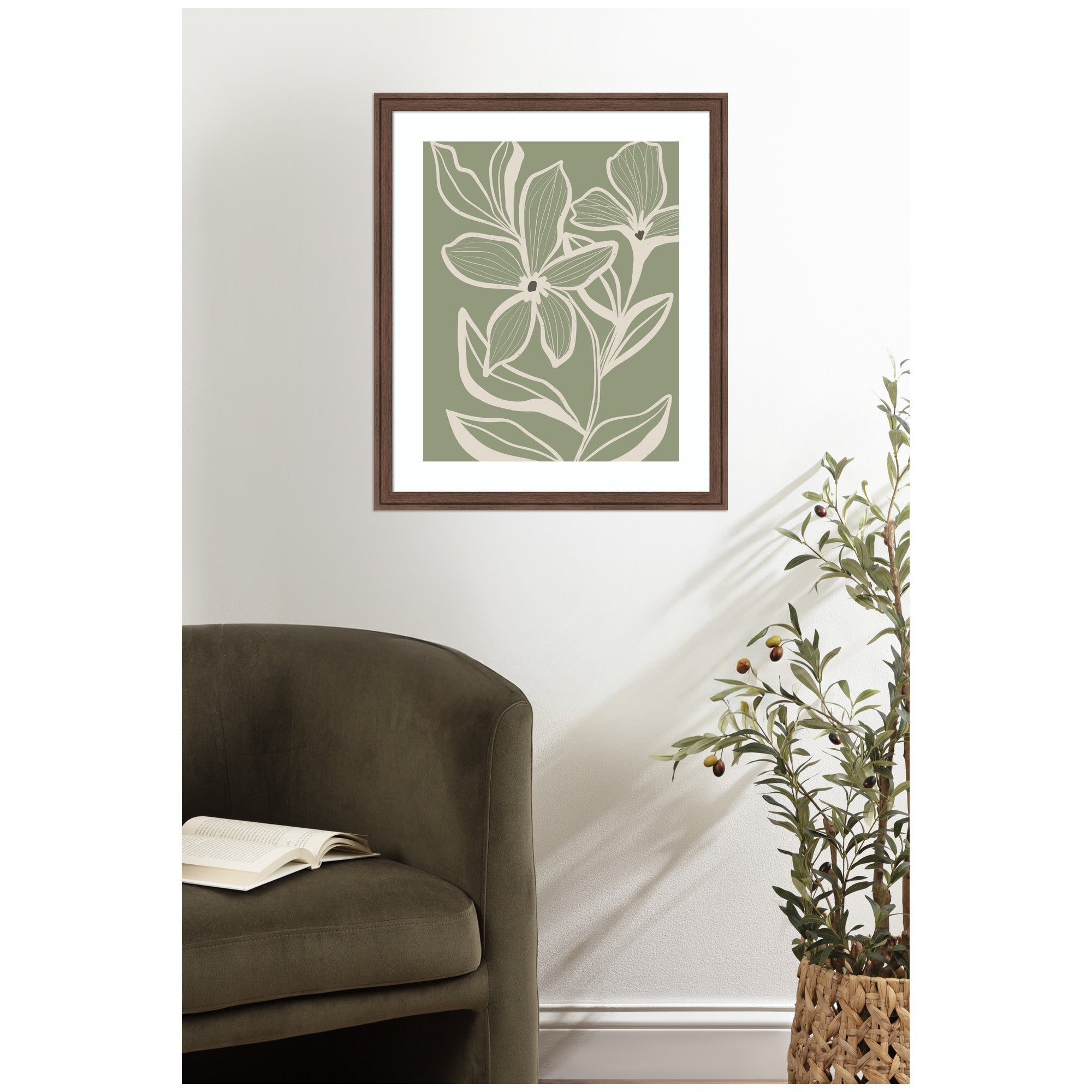 Delicate Flowers with Veins by Nikita Jariwala Framed Wall Art Print