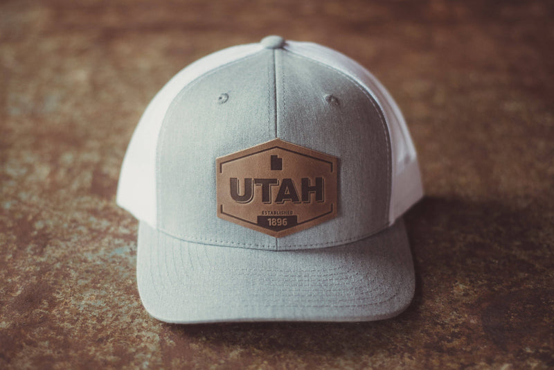 Utah Established Hat | Leather Patch Trucker Hat